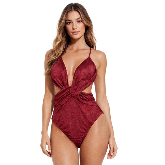 Shade & Shore Other - Shade & Shore Women's Monokini Plunge Cut Out High Leg Swimsuit - Size S (4-6)